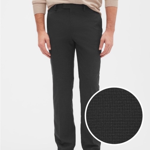 Slim Fit Stretch Grey Windowpane TrouserBanana Republic Factory